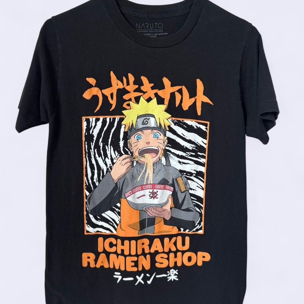 Black and Orange Naruto Graphic Short Sleeve Tee